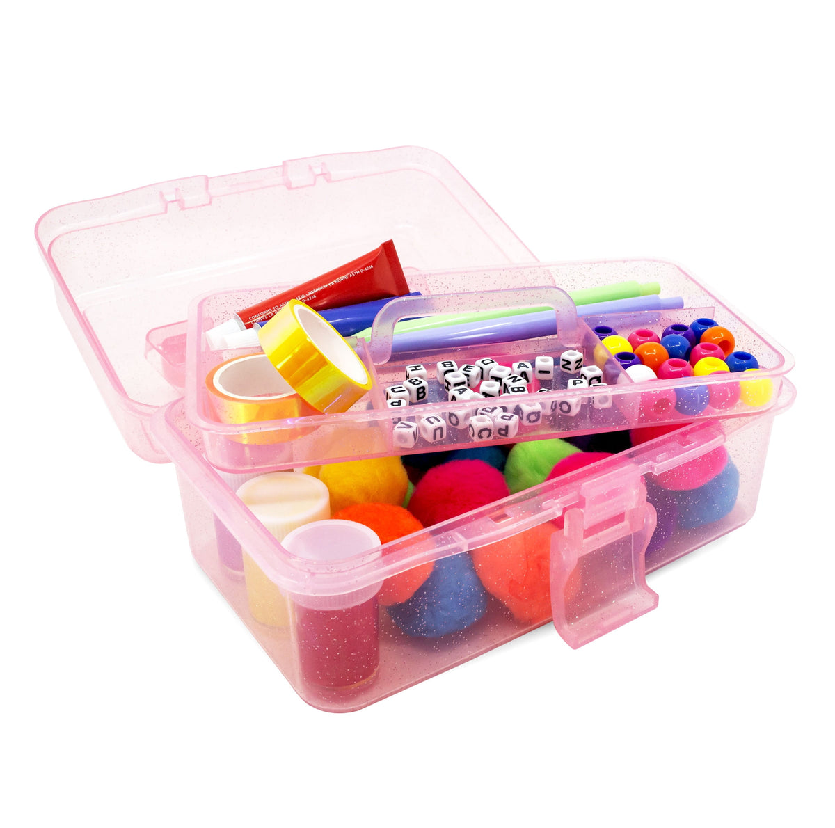 Case with Lift-Out Tray, Pink with Glitter - Image 4